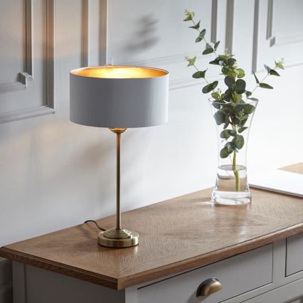 Endon 104054 - Настільна лампа HIGHCLERE 1xE14/7W/230V білий/латунний діаметр 25 cm