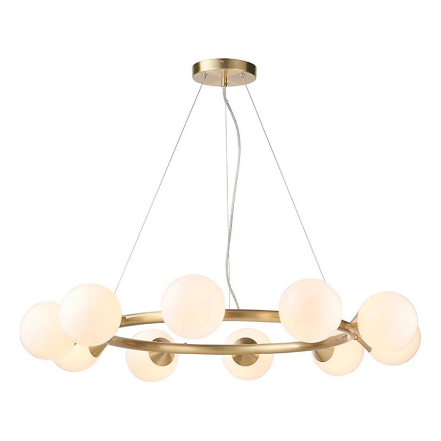 Endon 106008 - Підвісна люстра OTIS на тросі 10xG9/3W/230V золотиста