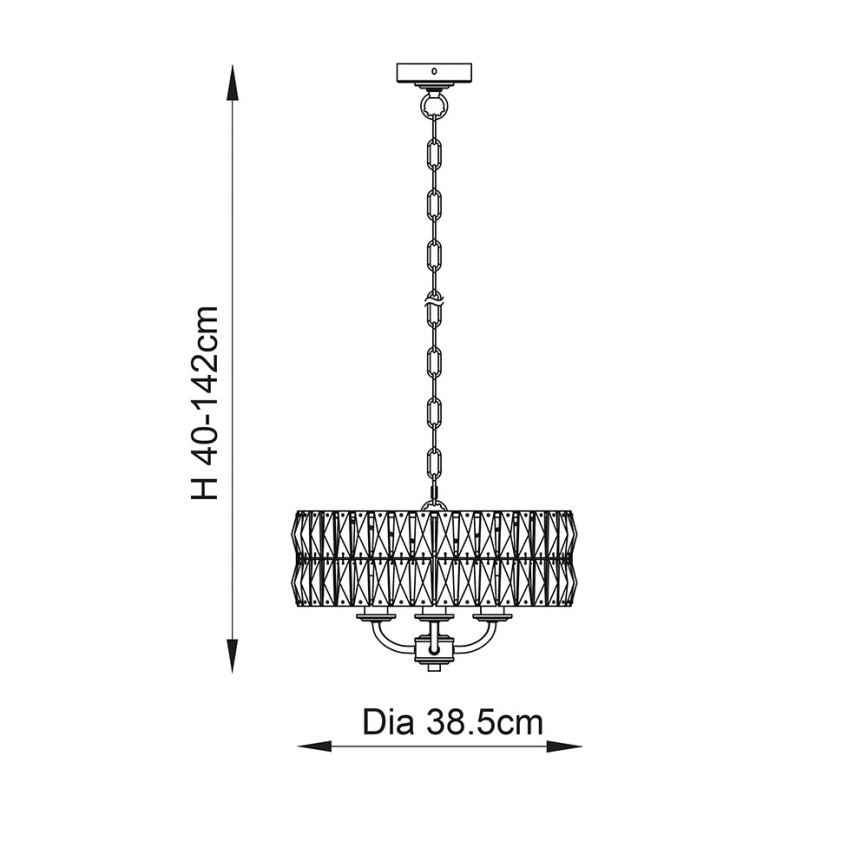 Endon 106243 - Люстра на цепи CLIFTON 3xE14/6W/230V, диаметр 38,5 см, латунь/прозрачное стекло