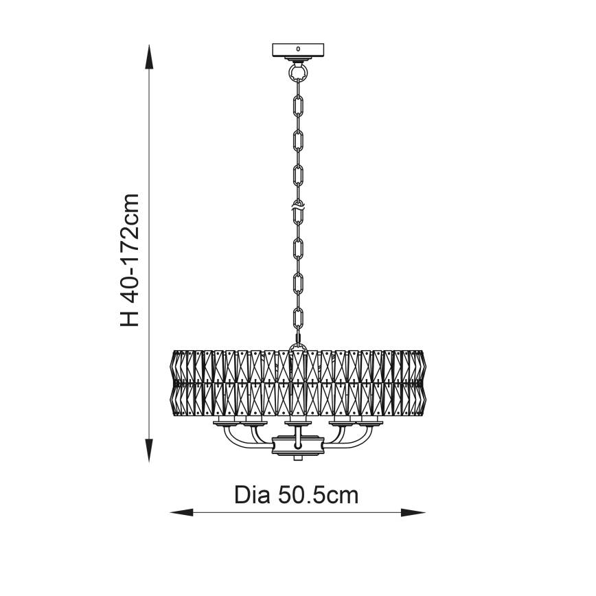 Endon 106244 - Люстра на цепи CLIFTON 5xE14/6W/230V латунь/прозрачное стекло