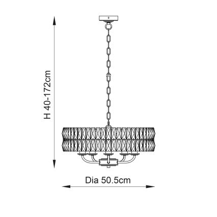 Endon 106244 - люстра на ланцюзі CLIFTON 5xE14/6W/230V латунь/прозоре скло