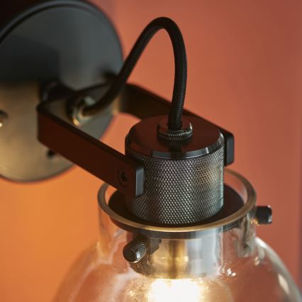 Endon 107011 - Настенный точечный светильник URBAN 1xE27/10W/230V чёрный/дымчатый