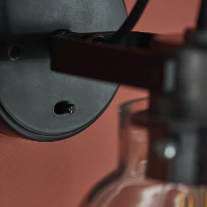 Endon 107011 - Настенный точечный светильник URBAN 1xE27/10W/230V чёрный/дымчатый