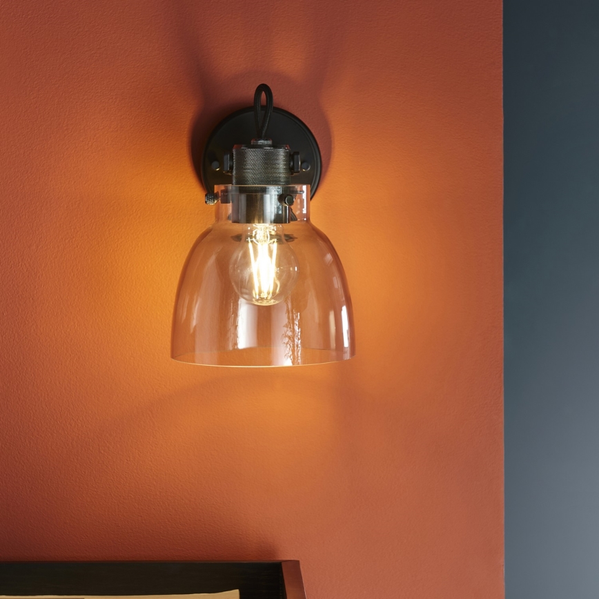 Endon 107011 - Настінний точковий світильник URBAN 1xE27/10W/230V чорний/димчасто-чорний