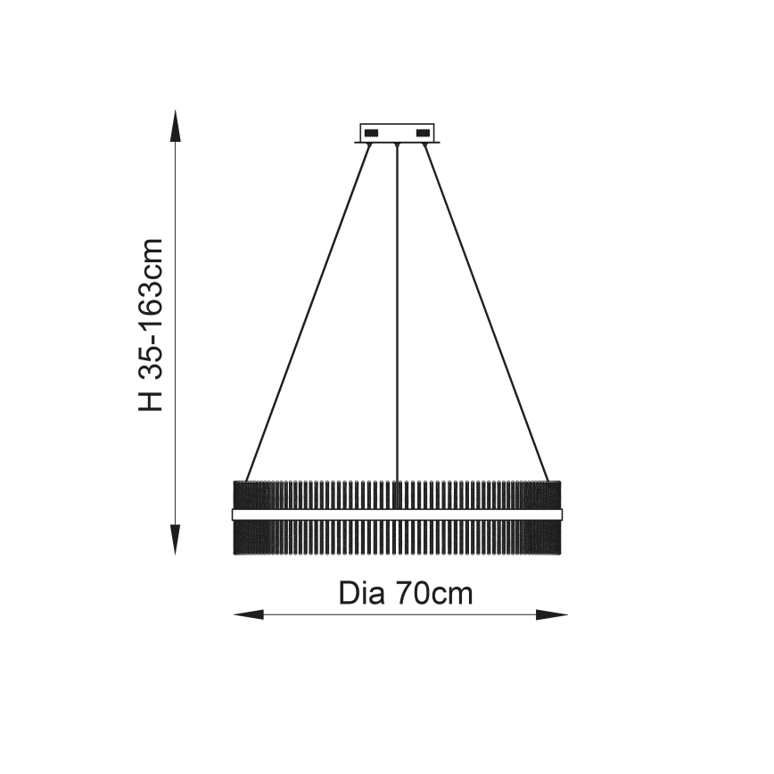 Endon 107108 - LED-люстра на тросе LED/56 Вт/230 В 3000 К полированный хром