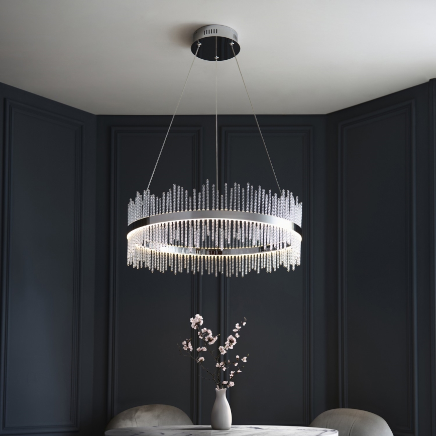 Endon 107108 - LED-люстра на тросі LED/56W/230V 3000K глянцевий хром