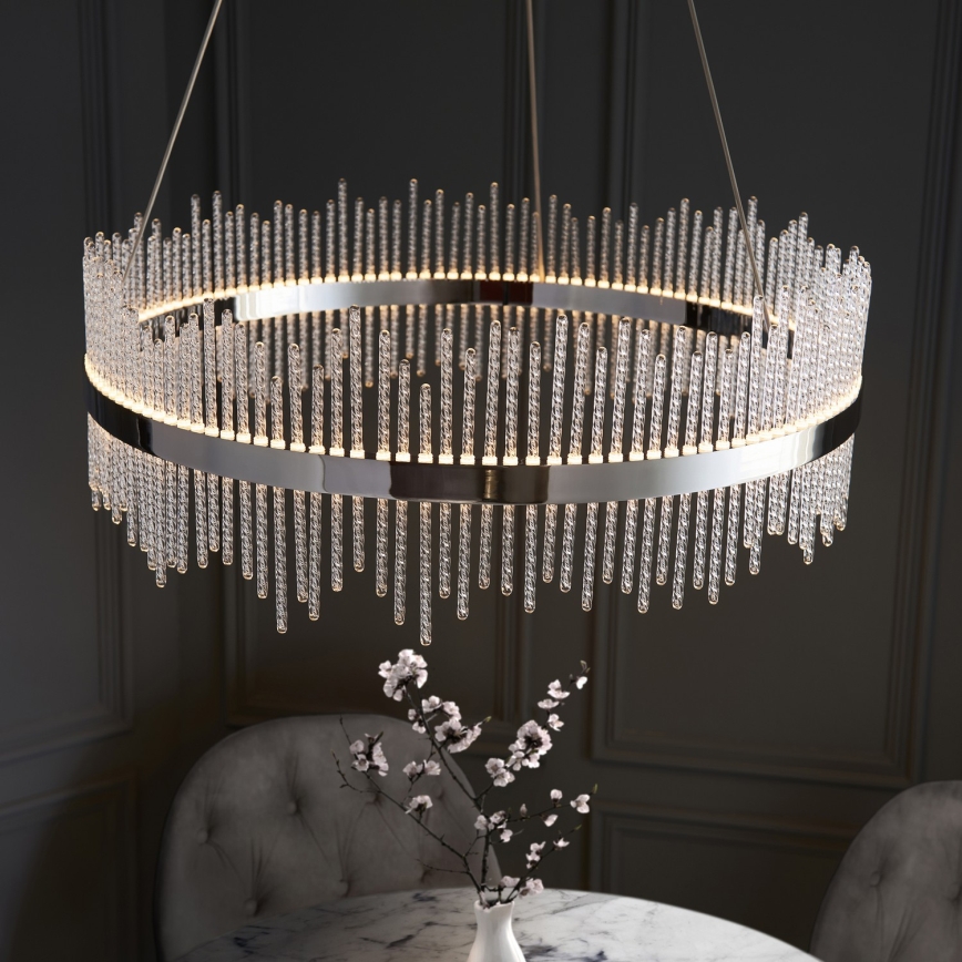 Endon 107108 - LED-люстра на тросі LED/56W/230V 3000K глянцевий хром