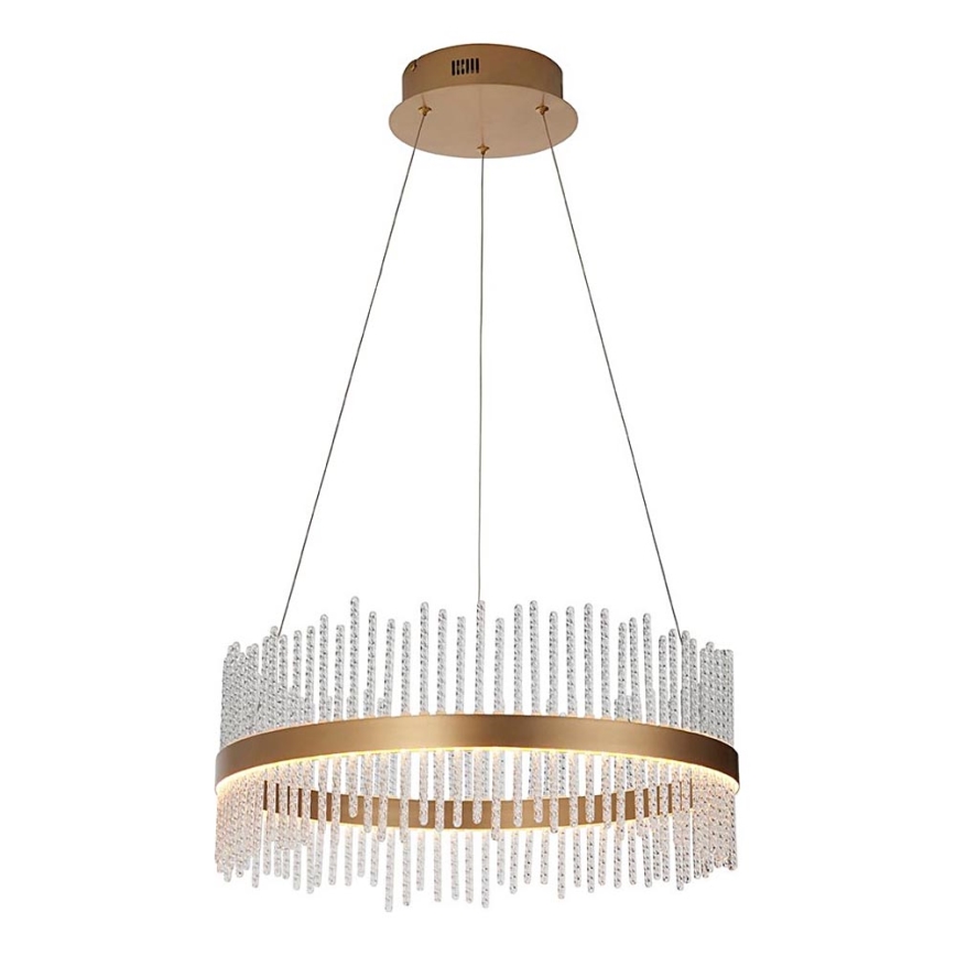 Endon 107671 - Светодиодная подвесная люстра с регулированием яркости ADRIEL LED/41W/230V 3000K диаметр 51 cm золотая/прозрачная