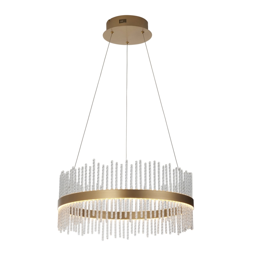 Endon 107671 - Светодиодная подвесная люстра с регулированием яркости ADRIEL LED/41W/230V 3000K диаметр 51 cm золотая/прозрачная