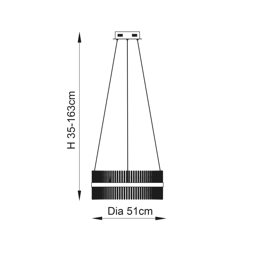 Endon 107671 - Светодиодная подвесная люстра с регулированием яркости ADRIEL LED/41W/230V 3000K диаметр 51 cm золотая/прозрачная