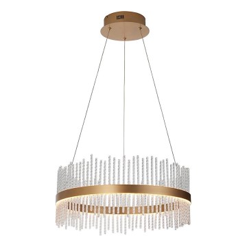 Endon 107671 - Світлодіодна підвісна люстра з регулюванням яскравості ADRIEL LED/41W/230V 3000K діаметр 51 см золотий/прозорий