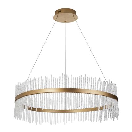 Endon 107672 - Диммируемая LED-люстра на тросе ADRIEL LED/83W/230V 3000K, диаметр 89 см, золотая/прозрачная