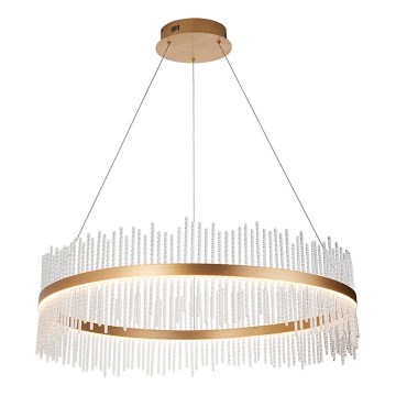 Endon 107672 - LED-люстра з регулюванням яскравості на тросі ADRIEL LED/83W/230V 3000K діаметр 89 см золота/прозора