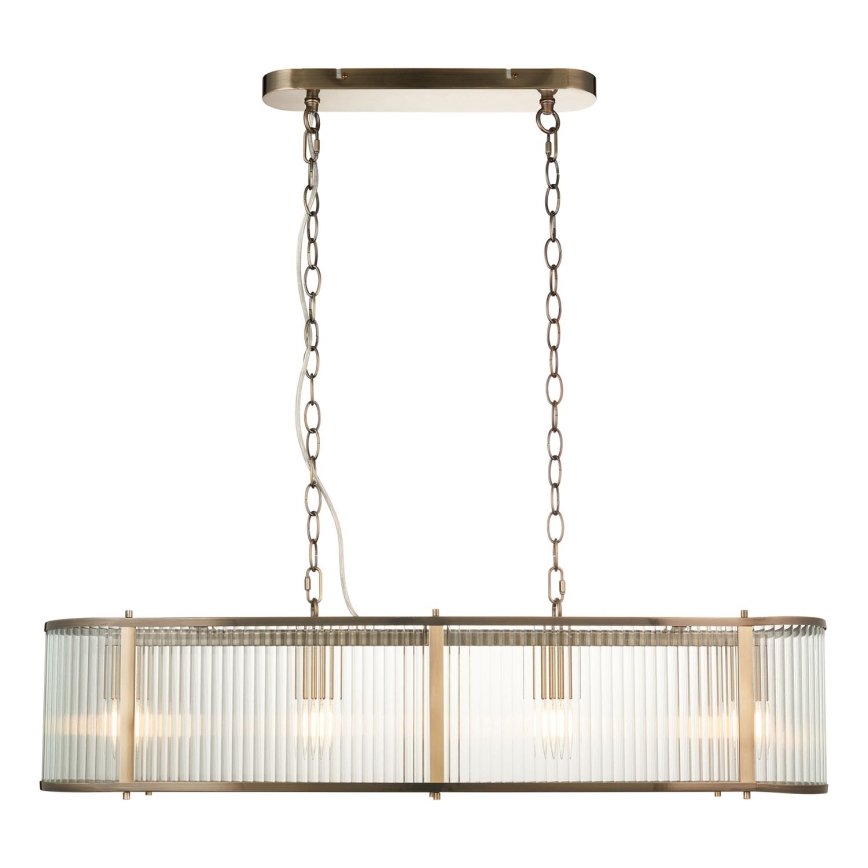 Endon 110945 - Люстра на цепи RIDGETON 4xE14/6W/230V латунь/прозрачный