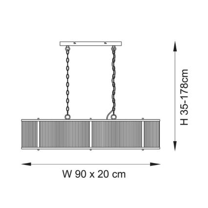 Endon 110945 - Люстра на ланцюгу RIDGETON 4xE14/6W/230V латунь/прозорий