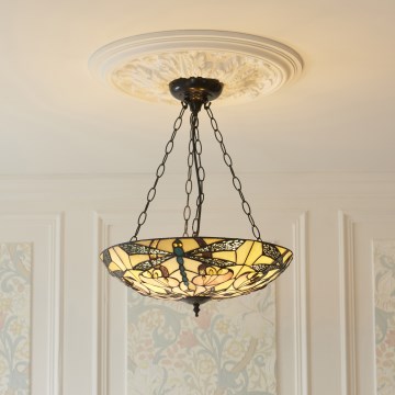 Endon 111869 - Подвесная люстра на цепи Tiffany ASHTON 3×E27/10Вт/230В, диам. 45 см