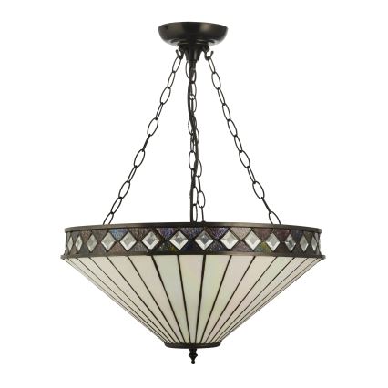 Endon 111871 - Люстра на ланцюжку Tiffany FARGO 3xE27/10W/230V діаметр 50 см