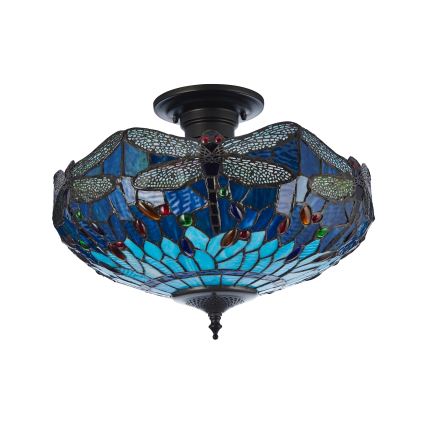Endon 111897 - Накладна люстра Tiffany DRAGONFLY 3xE27/10W/230V діам. 41 см