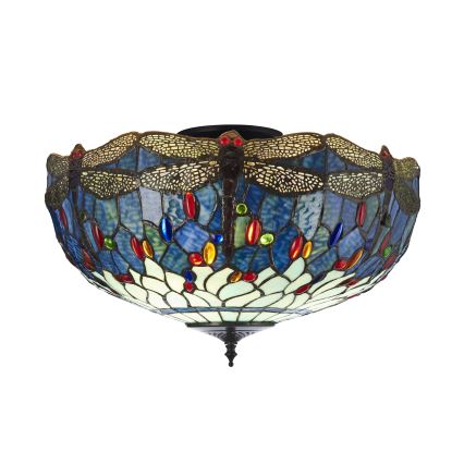 Endon 111899 - Потолочный светильник Tiffany DRAGONFLY 3xE27/10W/230V, диаметр 50 см
