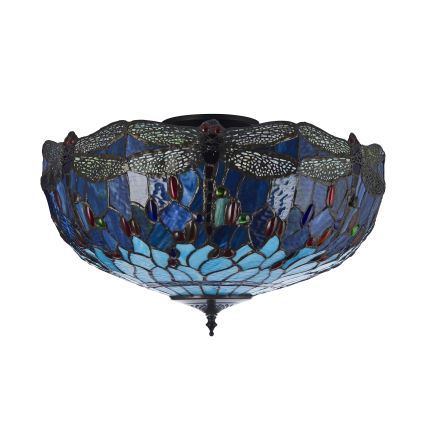 Endon 111899 - Потолочный светильник Tiffany DRAGONFLY 3xE27/10W/230V, диаметр 50 см