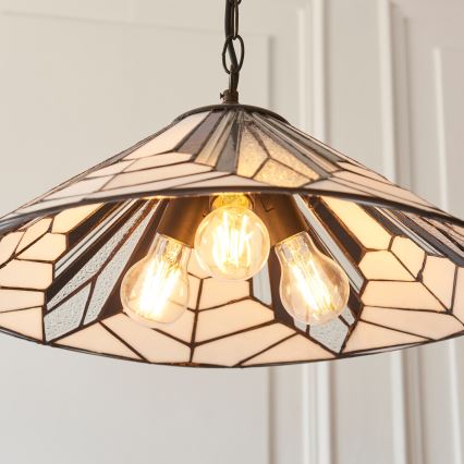 Endon 111922 - Подвесная люстра на цепи Tiffany ASTORIA 3xE27/10W/230V, диаметр 48 см
