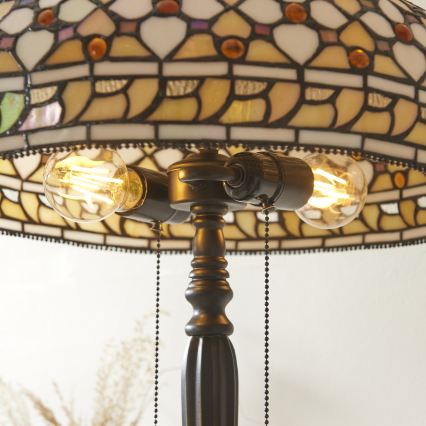 Endon 112178 - Настільна лампа Tiffany MILLE FEUX, 2xE14/40W/230V, діаметр 45 см