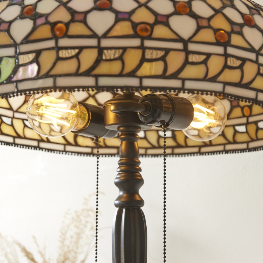 Endon 112178 - Настільна лампа Tiffany MILLE FEUX, 2xE14/40W/230V, діаметр 45 см