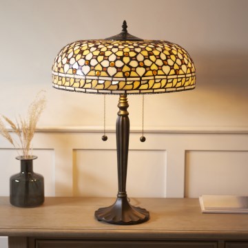 Endon 112178 - Настольная лампа Tiffany MILLE FEUX 2xE14/40W/230V, диаметр 45 см