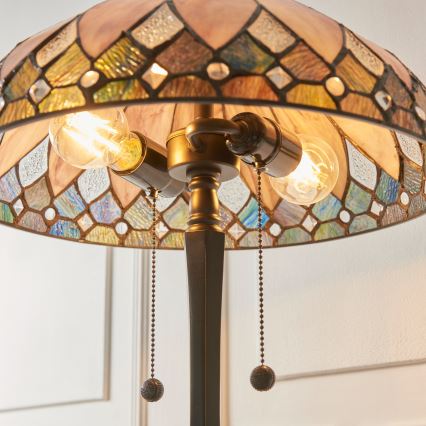 Endon 112183 - Настільна лампа Tiffany BROOKLYN 2xE14/10W/230V діаметр 40 см