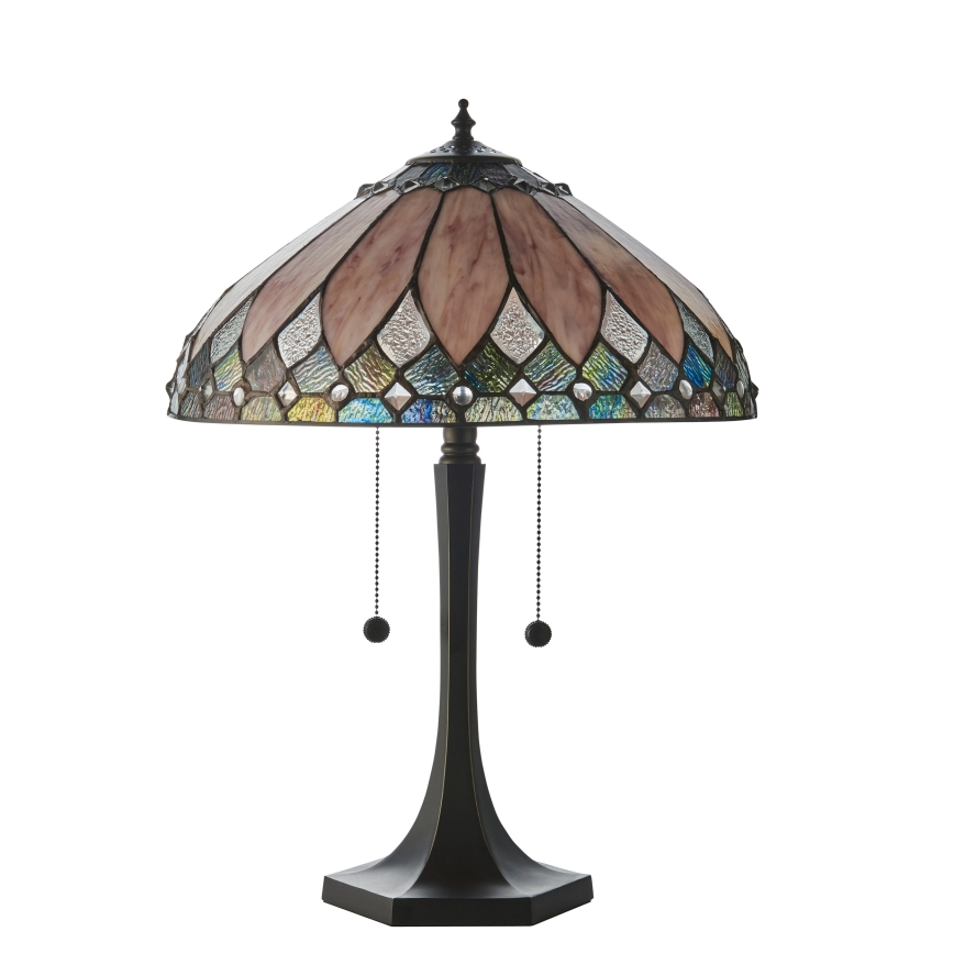 Endon 112183 - Настольная лампа Tiffany BROOKLYN 2×E14/10 Вт/230 В Ø 40 см