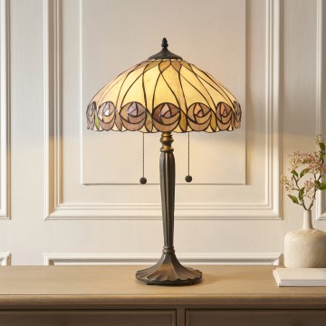 Endon 112184 - Настільна лампа Tiffany HUTCHINSON 2xE27/10W/230V діаметр 40 см