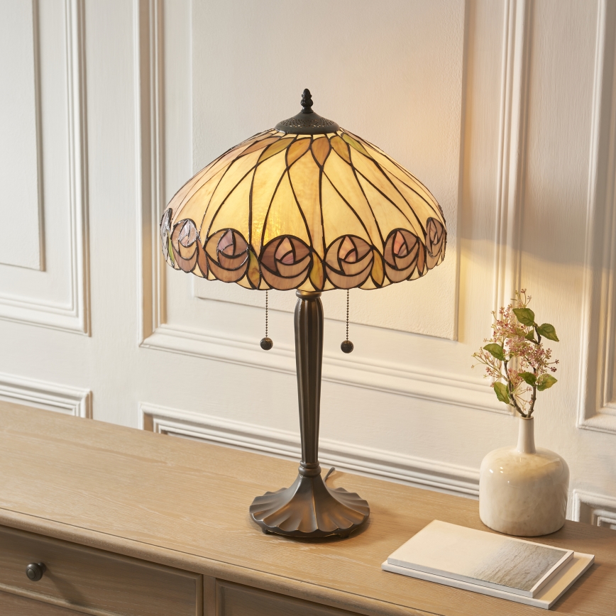 Endon 112184 - Настільна лампа Tiffany HUTCHINSON 2xE27/10W/230V діаметр 40 см