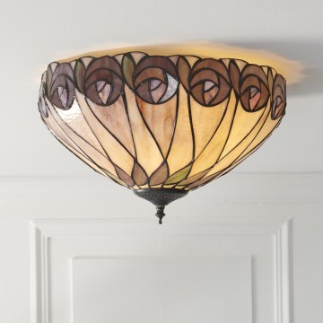 Endon 112188 - Стельний світильник Tiffany HUTCHINSON 2xE27/60W/230V діаметр 40 см