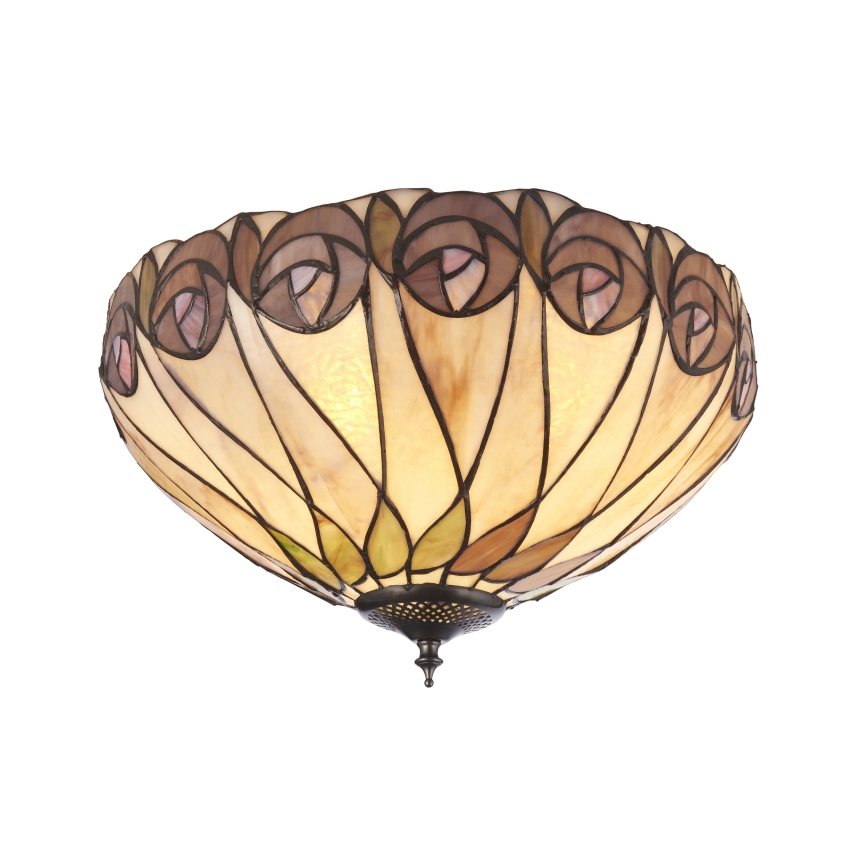 Endon 112188 - Стельний світильник Tiffany HUTCHINSON 2xE27/60W/230V діаметр 40 см