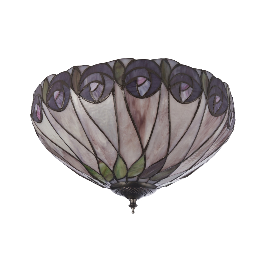 Endon 112188 - Стельний світильник Tiffany HUTCHINSON 2xE27/60W/230V діаметр 40 см