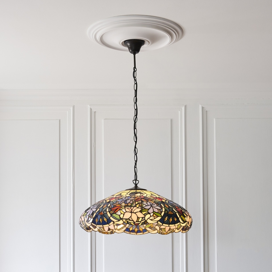 Endon 112193 - Подвесная люстра на цепи Tiffany SULLIVAN 3xE27/60W/230V, диаметр 57 см