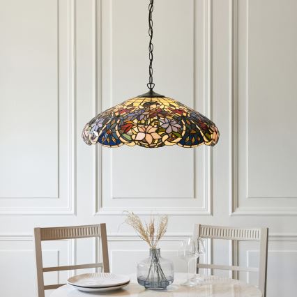 Endon 112193 - Подвесная люстра на цепи Tiffany SULLIVAN 3xE27/60W/230V, диаметр 57 см
