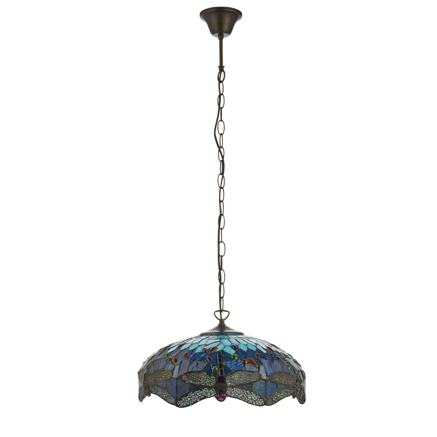 Endon 112195 - Люстра на ланцюгу Tiffany DRAGONFLY 1xE27/60W/230V діам. 41 см