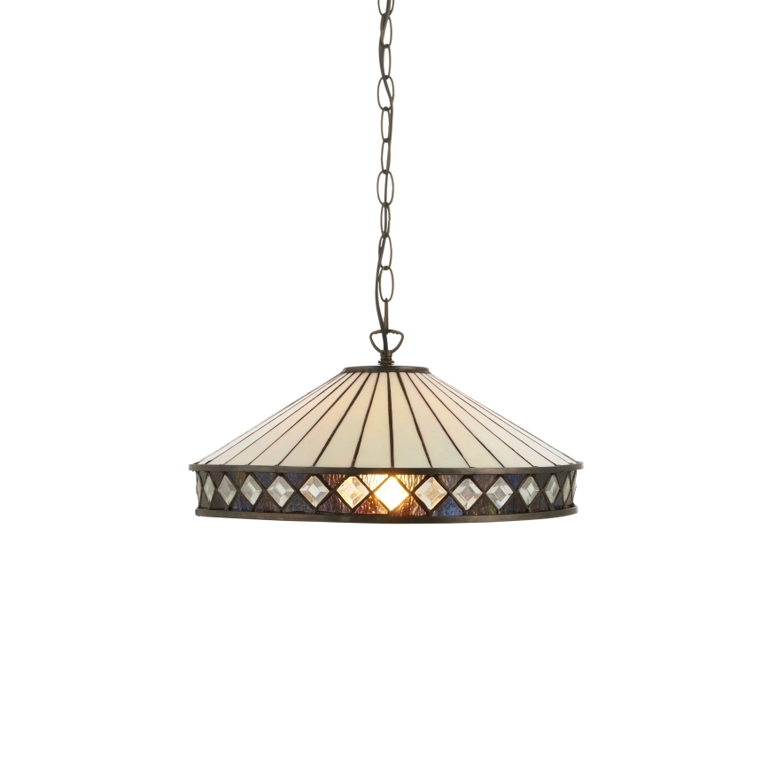 Endon 112196 - Люстра на ланцюгу Tiffany FARGO 1xE27/60W/230V, діаметр 41,5 см