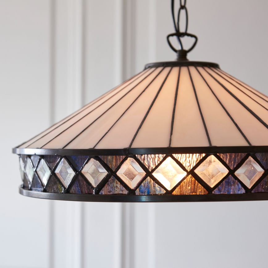Endon 112196 - Подвесная люстра на цепи Tiffany FARGO 1xE27/60W/230V диам. 41,5 см