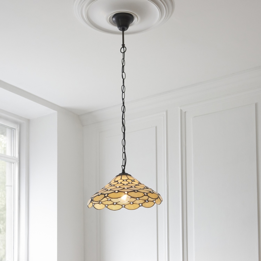 Endon 112226 - Люстра на цепи Tiffany PEARL 1xE27/10W/230V диаметр 45 см