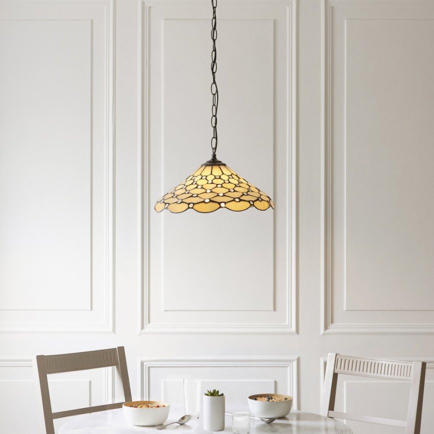 Endon 112226 - Люстра на цепи Tiffany PEARL 1xE27/10W/230V диаметр 45 см