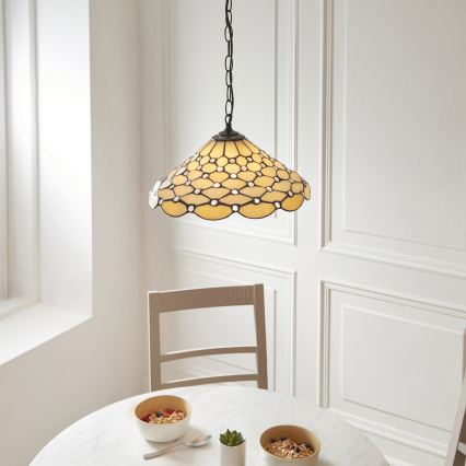Endon 112226 - Люстра на цепи Tiffany PEARL 1xE27/10W/230V диаметр 45 см