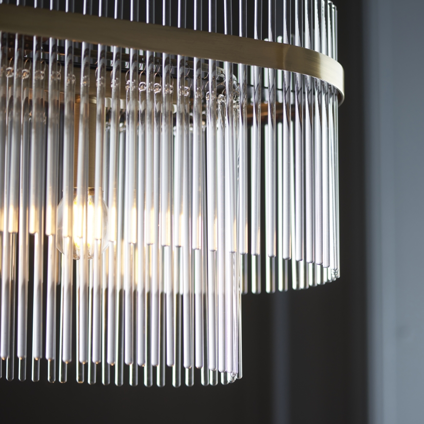 Endon 112573 - Люстра на ланцюгу MARIETTA 4xE14/6W/230V латунь/прозорий