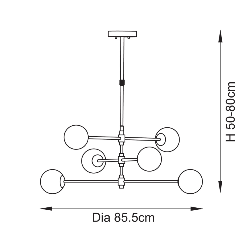 Endon 114039 - Люстра на штанге 6xG9/3,2W/230V золотая