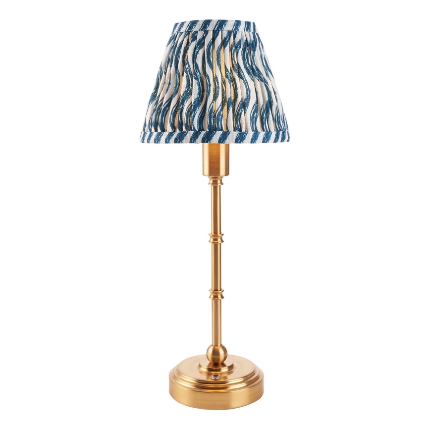 Endon 114796 - Светодиодная аккумуляторная настольная лампа с регулированием яркости BURLEY LED/1,5W/5V 3600 mAh латунь/синий