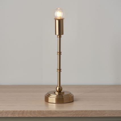 Endon 114804 - LED Настільна акумуляторна лампа з регулюванням яскравості BURLEY LED/1,5W/5V латунь/рожевий