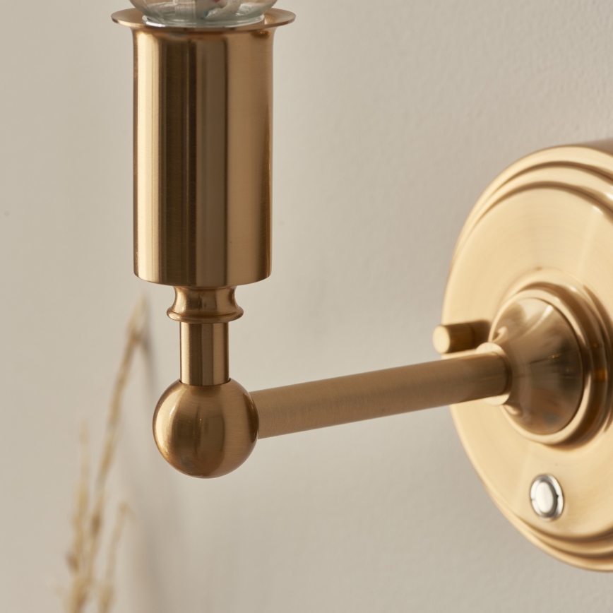 Endon 114830 - LED Акумуляторна настінна лампа з регулюванням яскравості BURLEY LED/1,5W/5V 3600 mAh латунь/кремовий