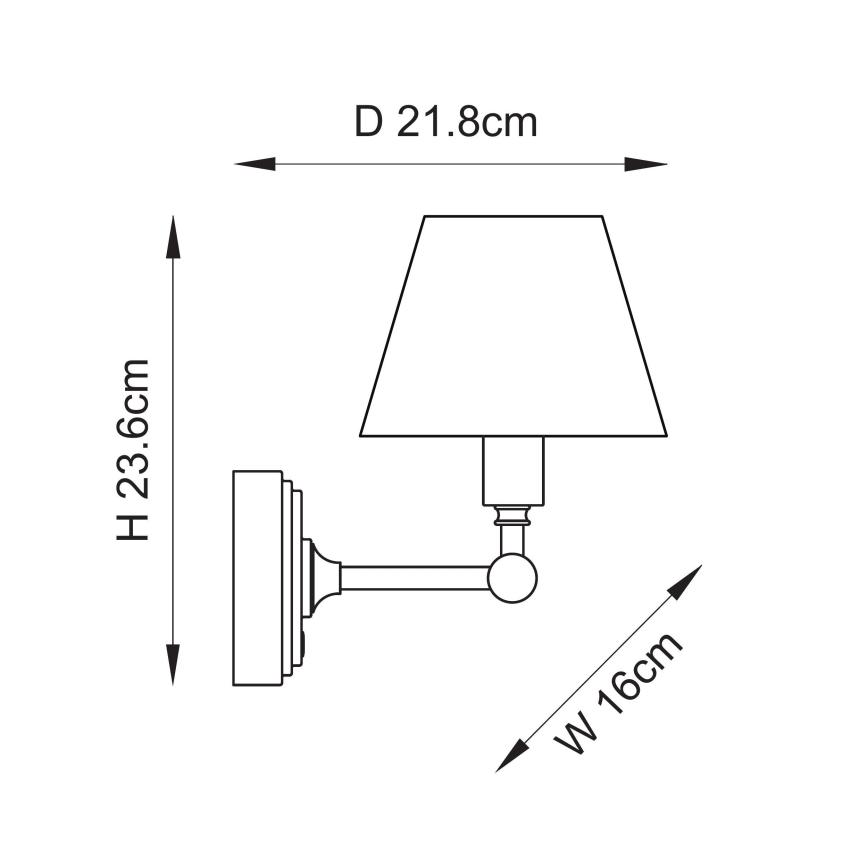 Endon 114830 - LED Настінна акумуляторна лампа з регулюванням яскравості BURLEY LED/1,5W/5V латунь/кремовий