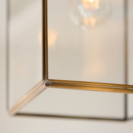Endon 119141 - Люстра на ланцюзі HAMMOND, 1xE27/10W/230V, 21,5x21,5 см, латунь